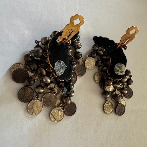 Vintage Coin Miniature USA Coin Clip-On Earrings Dimes Quarters Nickles - Picture 8 of 9